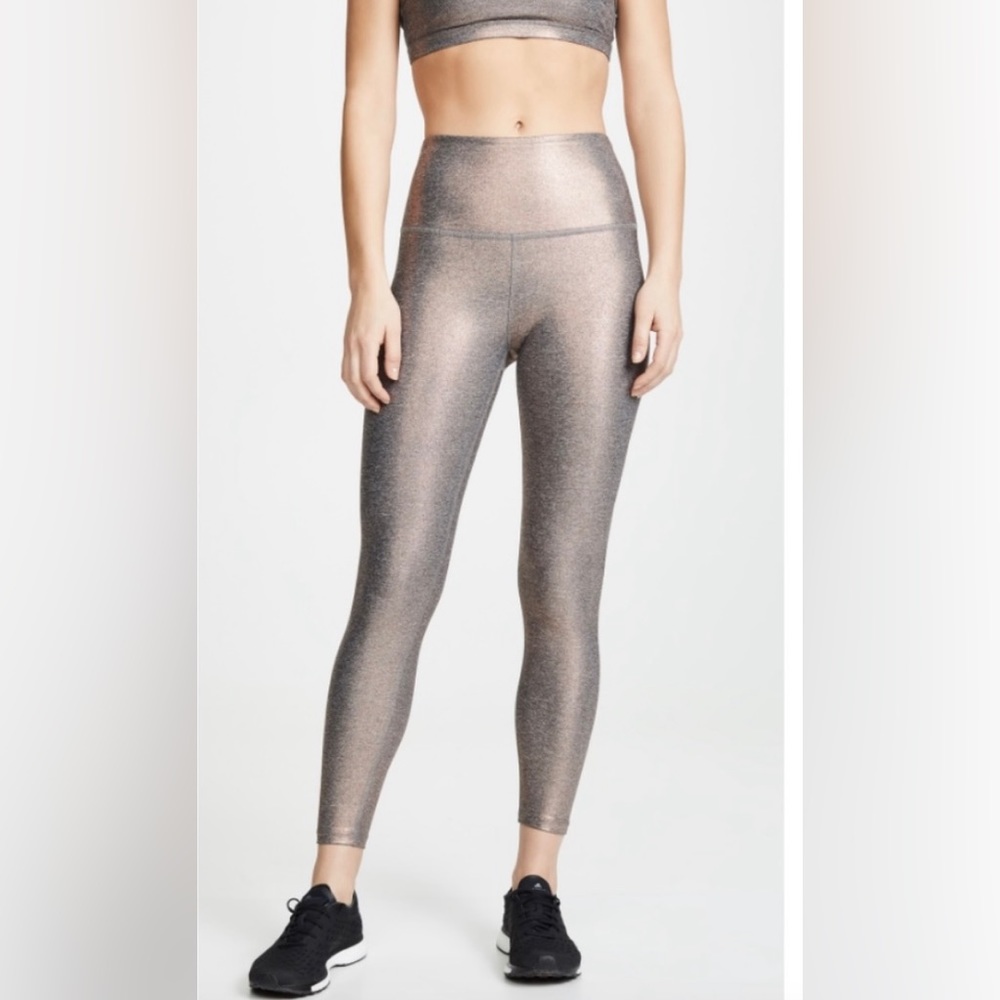 Beyond yoga XS rose gold shimmer leggings